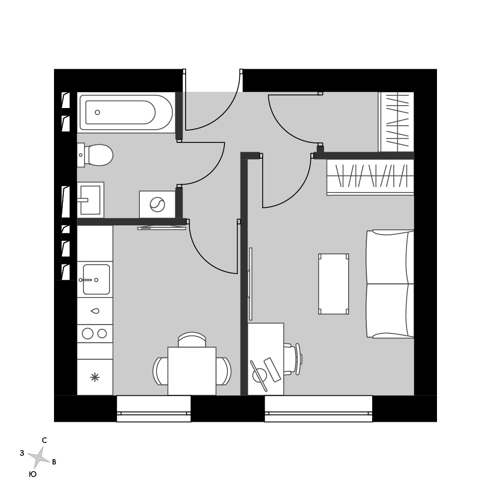 Купить 1-комнатную квартиру, 27.86 м² в новостройке 🏢 комфорт класса в ЖК  Парк Апрель в Апрелевке от застройщика на официальном сайте ГК ФСК цены от  застройщика, ID: 169240